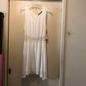 Foreign Exchange Medium Off-White Dress w/ Lace, New